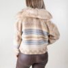ABRIGO PIEL CUELLO BOTONES - LANA ESTAMPA