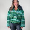 ABRIGO PIEL CUELLO BOTONES - LANA ESTAMPA