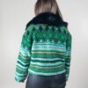 ABRIGO PIEL CUELLO BOTONES - LANA ESTAMPA