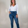 JEAN BABUCHA VERANO SÚPER ELASTIZADO CON CORDÓN Y CINTURA DESFLECADA