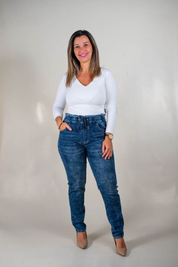 JEAN BABUCHA VERANO SÚPER ELASTIZADO CON CORDÓN Y CINTURA DESFLECADA