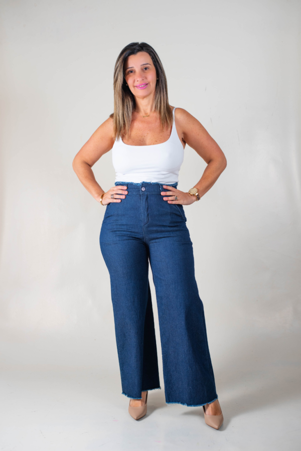JEAN PALAZZO SÚPER ELASTIZADO VERANO RUEDO Y CINTURA DESFLECADO