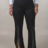 JEAN SEMI OXFORD SÚPER ELASTIZADO TAJO ADELANTE CON OJALILLOS
