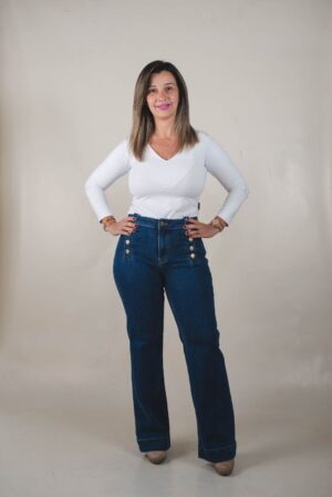 JEAN RECTO SÚPER ELASTIZADO DOBLE BOTÓN - Denim Blue 2 JEAN RECTO SÚPER ELASTIZADO DOBLE BOTÓN