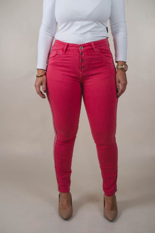 JEAN SKINNY SÚPER ELASTIZADO LATERAL TACHAS