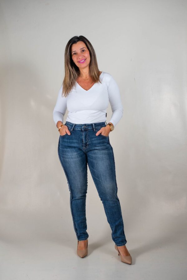 JEAN SKINNY SÚPER ELASTIZADO LATERAL TRENZAS