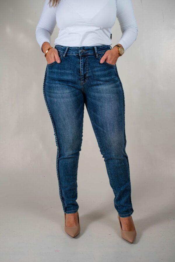 JEAN SKINNY SÚPER ELASTIZADO LATERAL TRENZAS