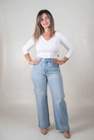 JEANS RECTO ELASTIZADO Denim Claro 1 JEAN RECTO SÚPER ELASTIZADO