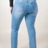 JEAN RECTO SÚPER ELASTIZADO RUEDO DESFLECADO CON APLIQUES STRASS