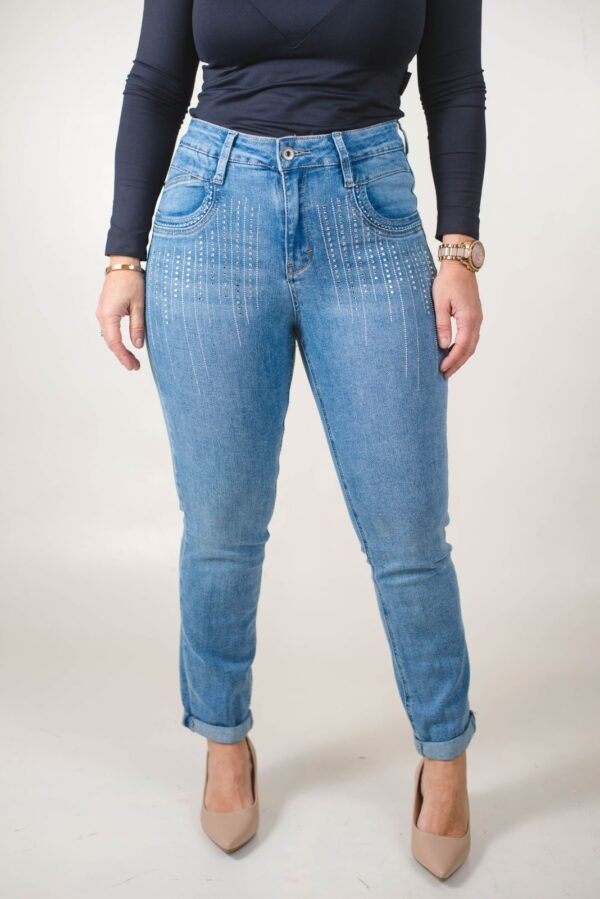 JEAN REGULAR EXTRA LYCRA CON DIAMANTINI