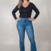 JEAN SEMI OXFORD SÚPER ELASTIZADO DOBLE BOTÓN