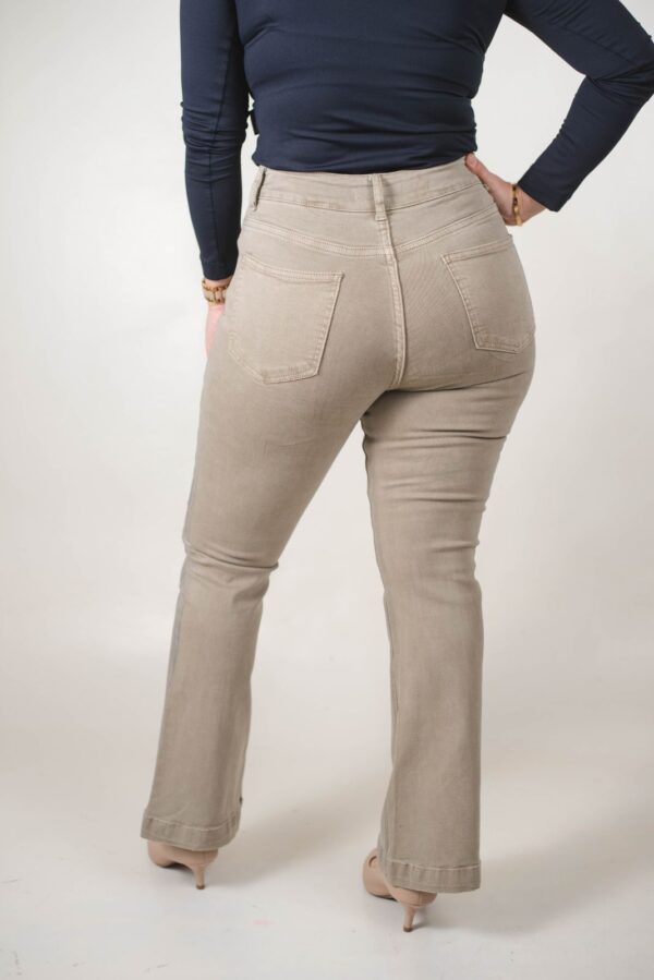 JEAN SEMI OXFORD SÚPER ELASTIZADO LAMÉ PLATA DOBLE BOTÓN