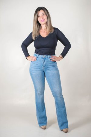 JEANS SEMI OXFORD SÚPER ELASTIZADO RUEDO DESFLECADO Denim Medio 1 JEAN SEMI OXFORD SÚPER ELASTIZADO RUEDO DESFLECADO