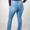 JEAN SEMI OXFORD SÚPER ELASTIZADO RUEDO DESFLECADO LAMÉ PLATA