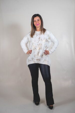 SWTSA001 - 1 SWEATER SARA TEJIDO EXTRA SUAVE PREMIUM (DETALLE ORO)