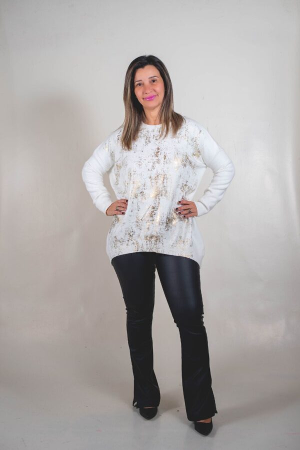 SWTSA001 - 1 SWEATER SARA TEJIDO EXTRA SUAVE PREMIUM (DETALLE ORO)