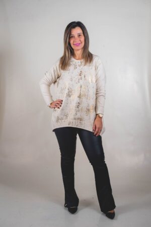 SWTSA002 - 1 SWEATER SARA TEJIDO EXTRA SUAVE PREMIUM (DETALLE ORO)