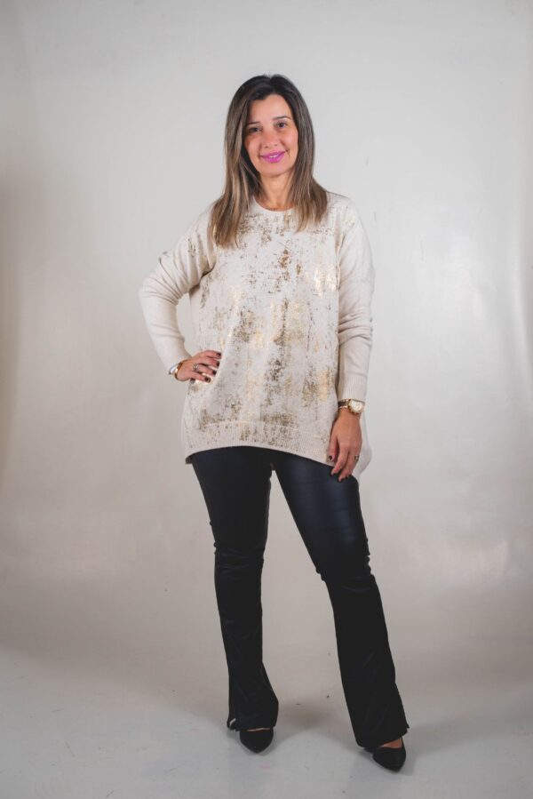 SWTSA002 - 1 SWEATER SARA TEJIDO EXTRA SUAVE PREMIUM (DETALLE ORO)