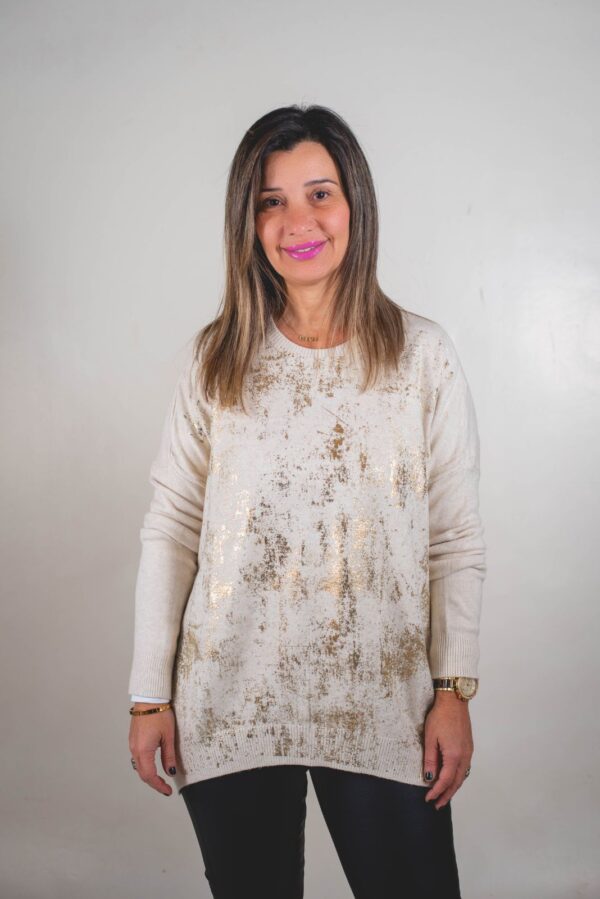 SWTSA002 - 2 SWEATER SARA TEJIDO EXTRA SUAVE PREMIUM (DETALLE ORO)