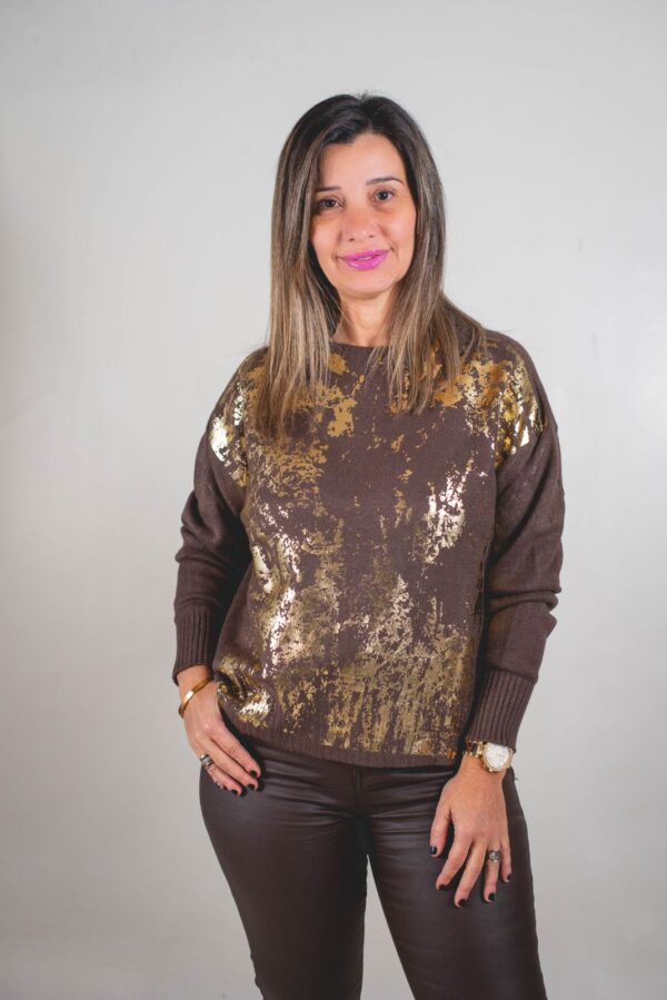 SWEATER SIENNA TEJIDO EXTRA SUAVE PREMIUM (DETALLE ORO)